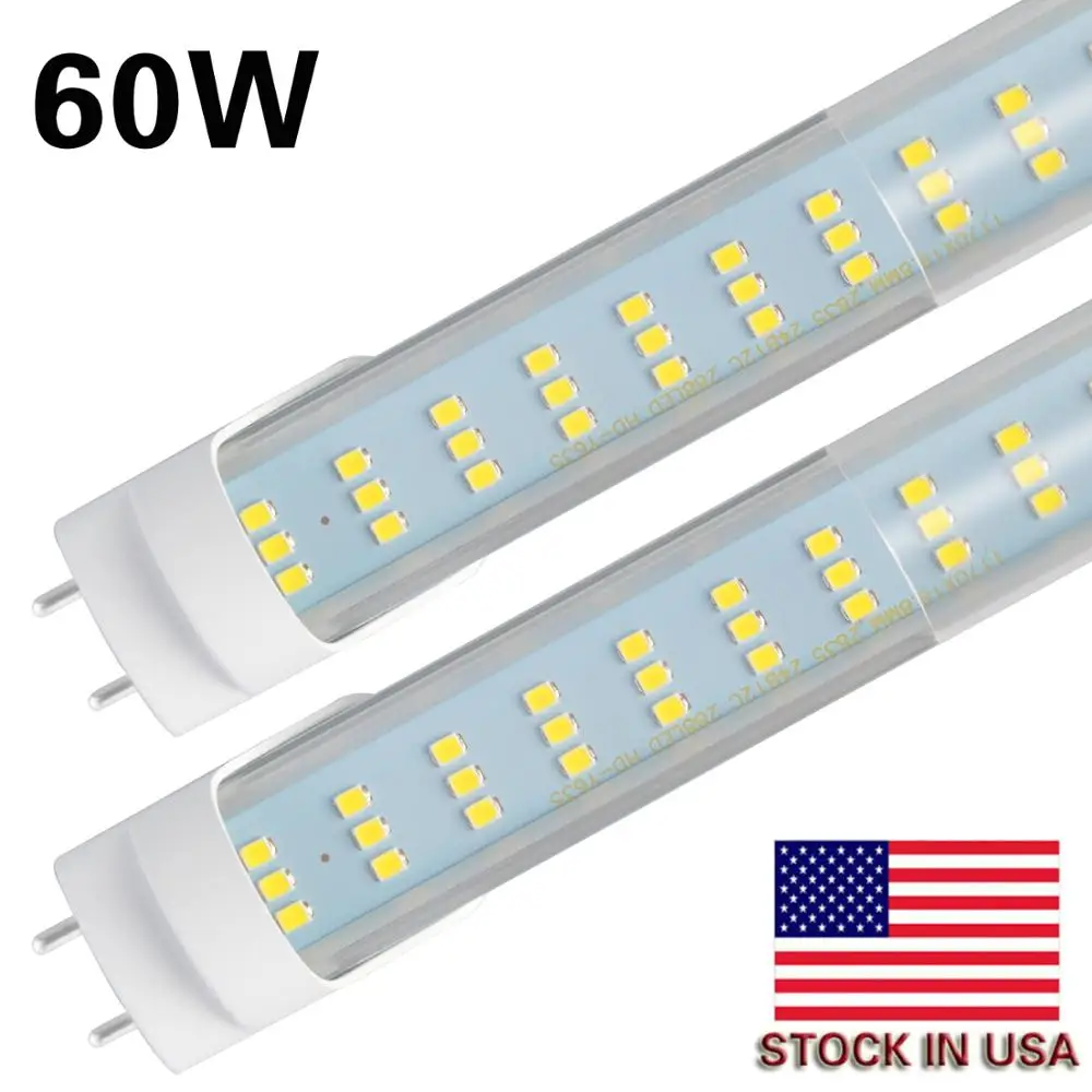 

25 Pack-LED Light Tubes 4FT 60W LED Bulbs Light,288pcs LED Chips, Clear Cover,Flat Triple Row 4 Foot Fluorescent Fixture 6500lm