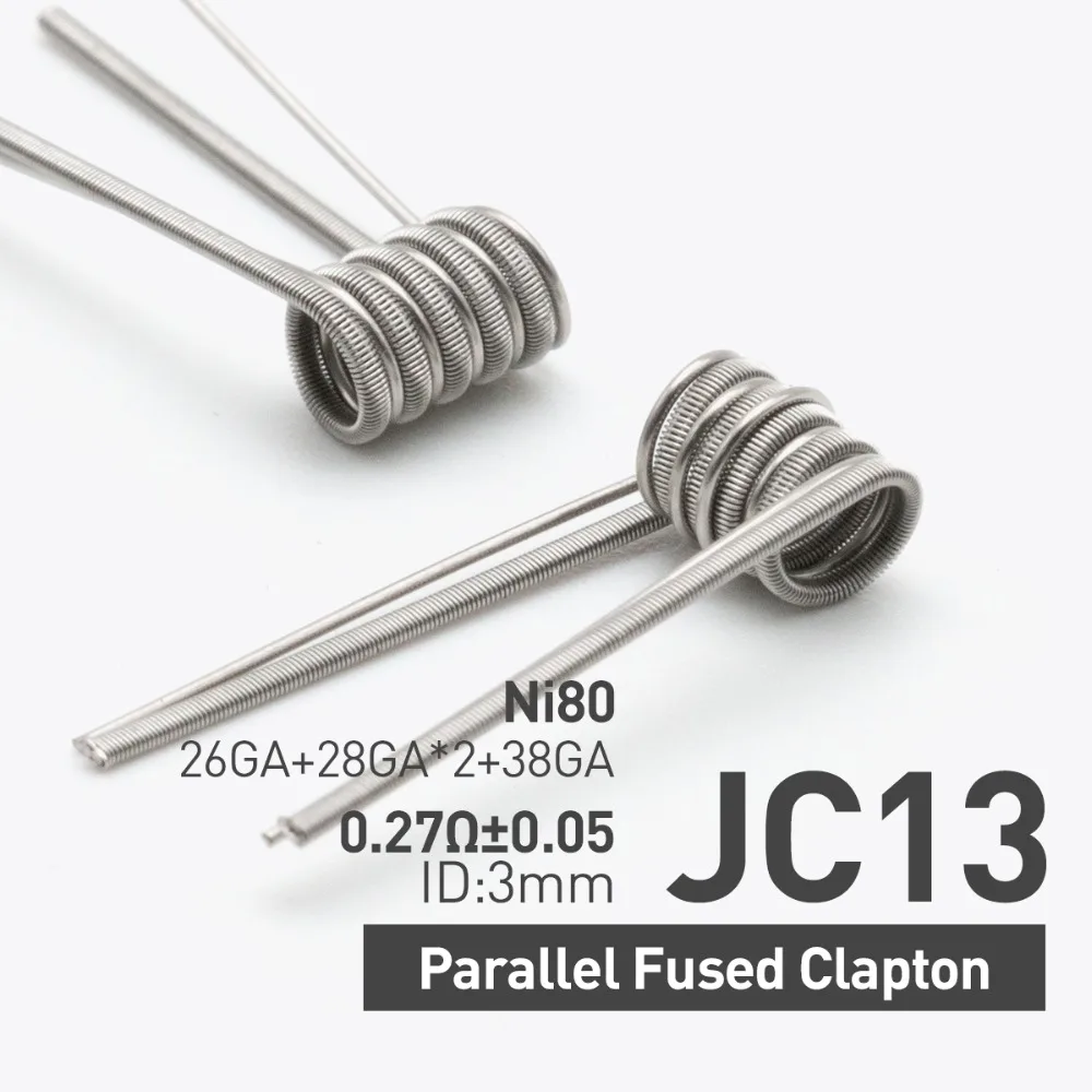 10 шт. параллельные сплавленные катушки Volcanee Ni80 Nichrome Alien V2 Clapton для электронной