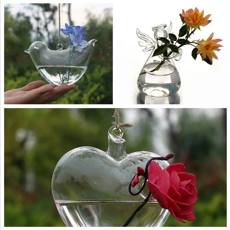 

24style Glass Hanging Vase Bottle Terrarium Hydroponic Pot Decor Flower Plants Container Ornament Micro Landscape DIY home decor