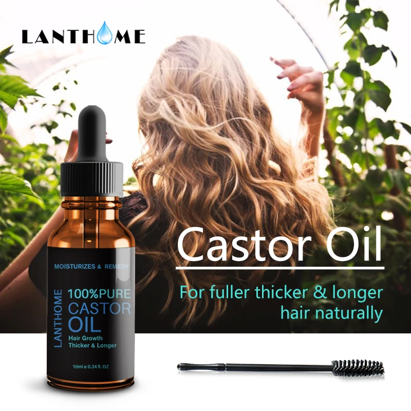 Lanthome органическое касторовое масло для роста волос, разглаживающее Уход за волосами, уход за кожей головы, лечение роста ресниц, усилитель бровей, Прямая поставка