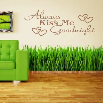 

NHBR ALWAYS KISS ME GOODNIGHT Brown Words Room Art Mural Wall Sticker
