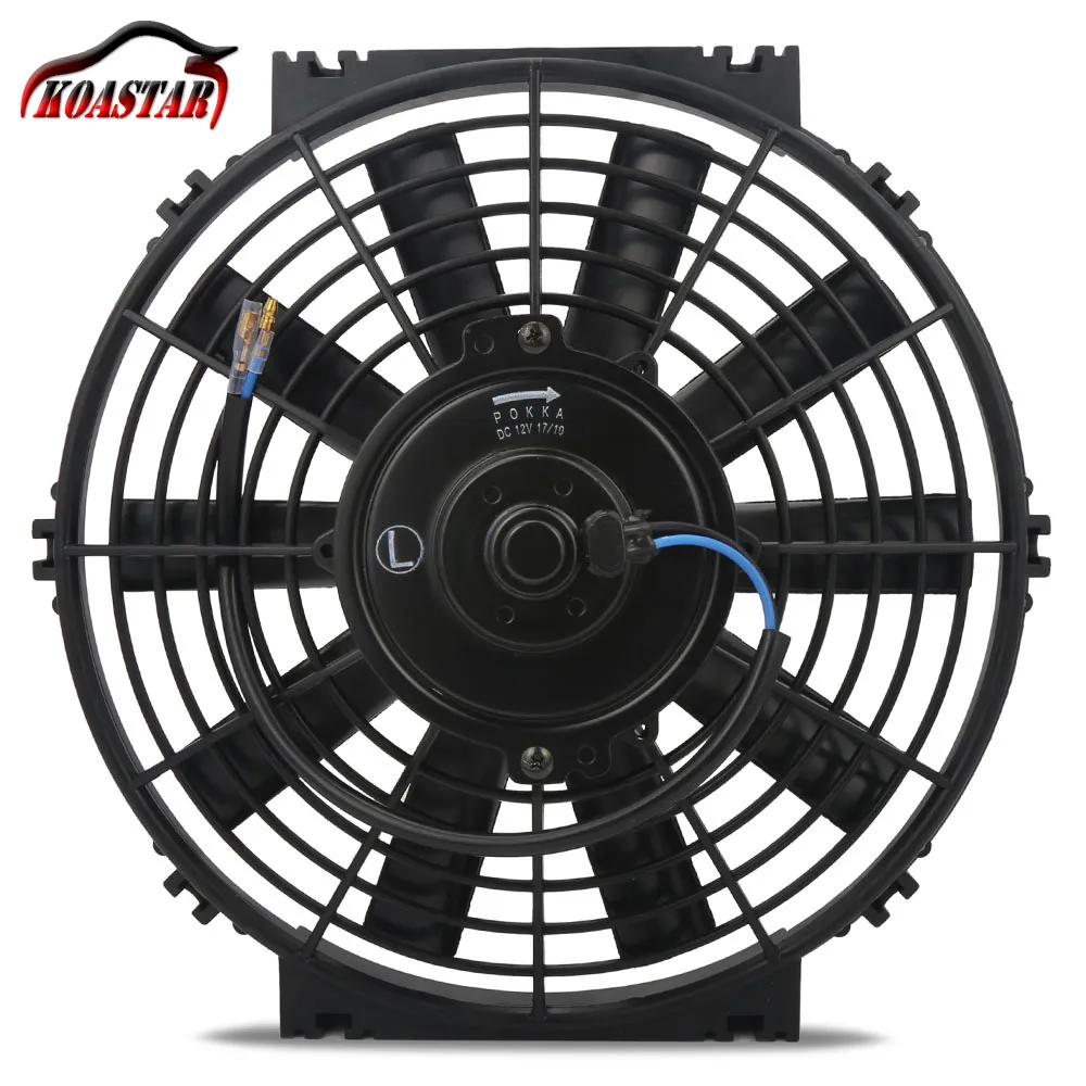 

Universal 8" 10" 12" 14" Slim Electric Pull Push Fan /Motor Engine Radiator Oil Cooler Cooling Fan 12V 80W Straight Blades