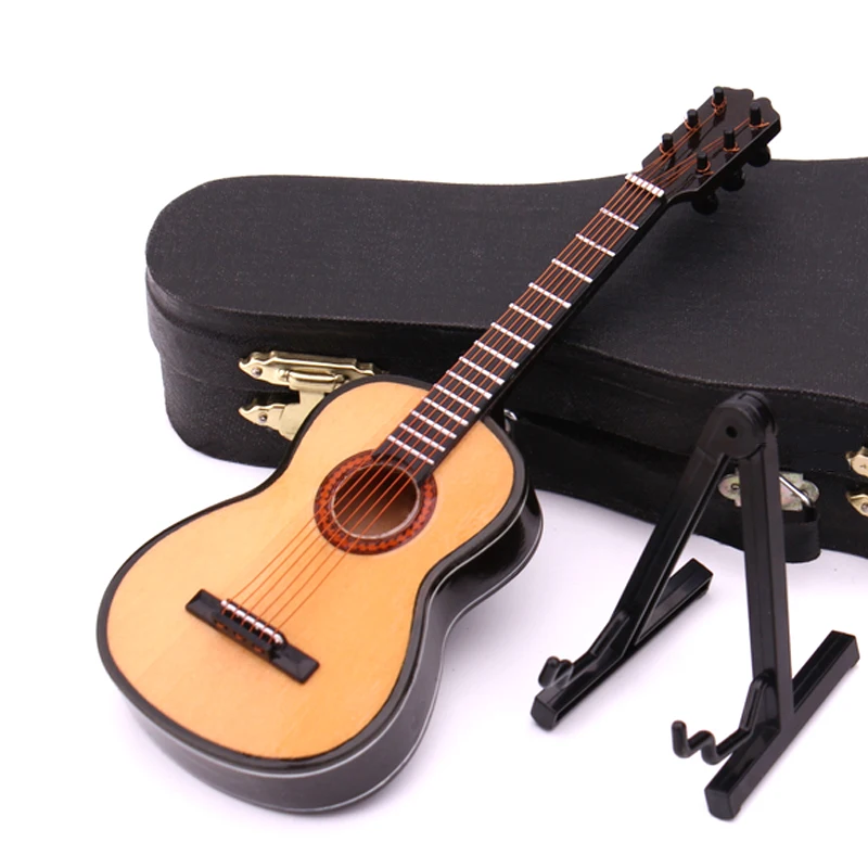 Мини классическая гитара с поддержкой миниатюрные деревянные музыкальные инструменты коллекция декоративные украшения модель украшения подарки