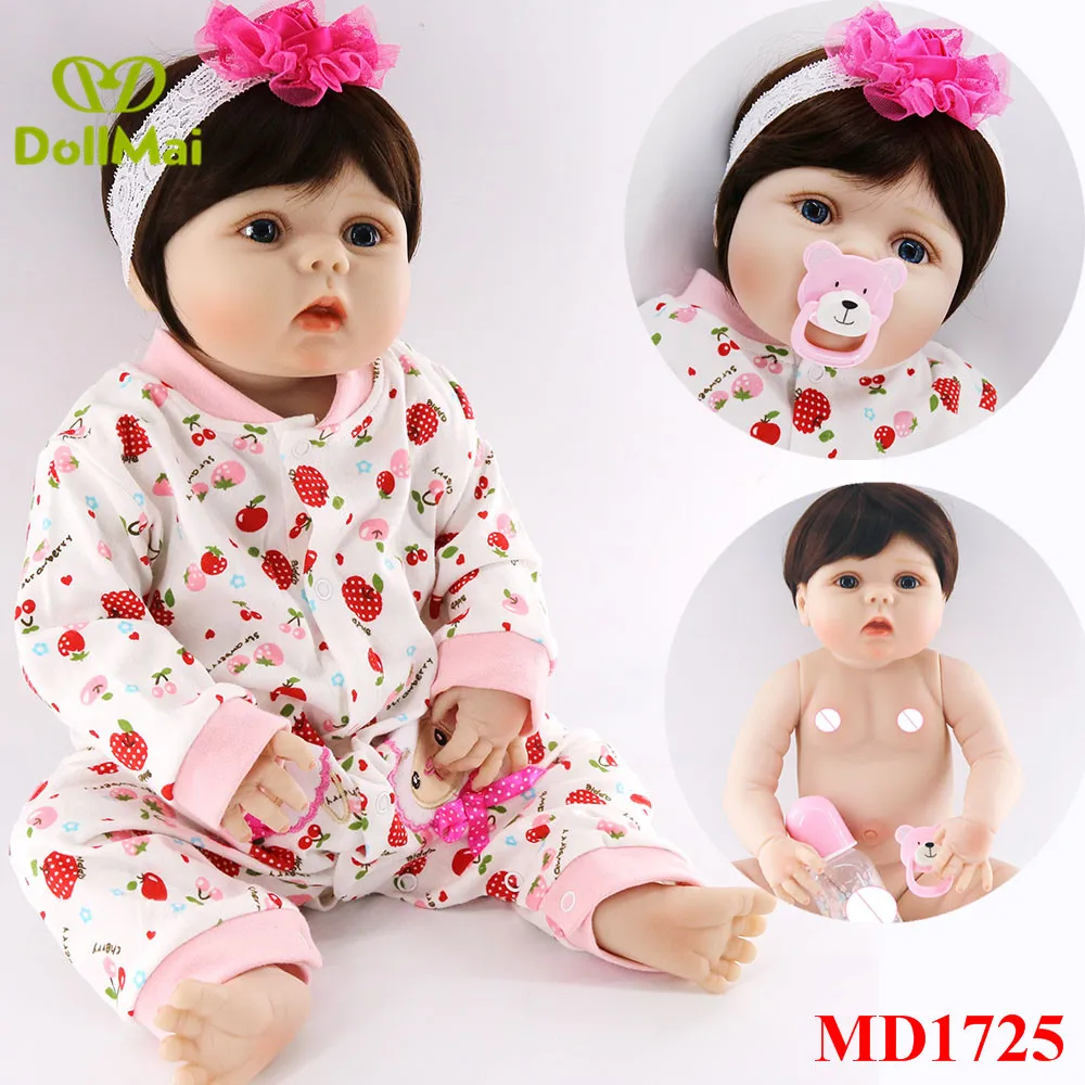 

57cm Full Silicone Body Reborn Baby Doll Toy Realistic Newborn Princess girl Babies Doll bebe boneca reborn Brinquedos kids gift