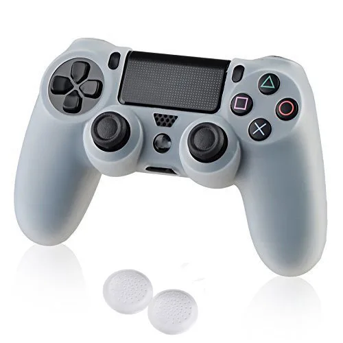 Yoteen Мягкая силиконовая кожа для sony PS4 резиновый чехол Dualshock 4 игровой контроллер Крышка Thumbstick Caps - Цвет: Белый