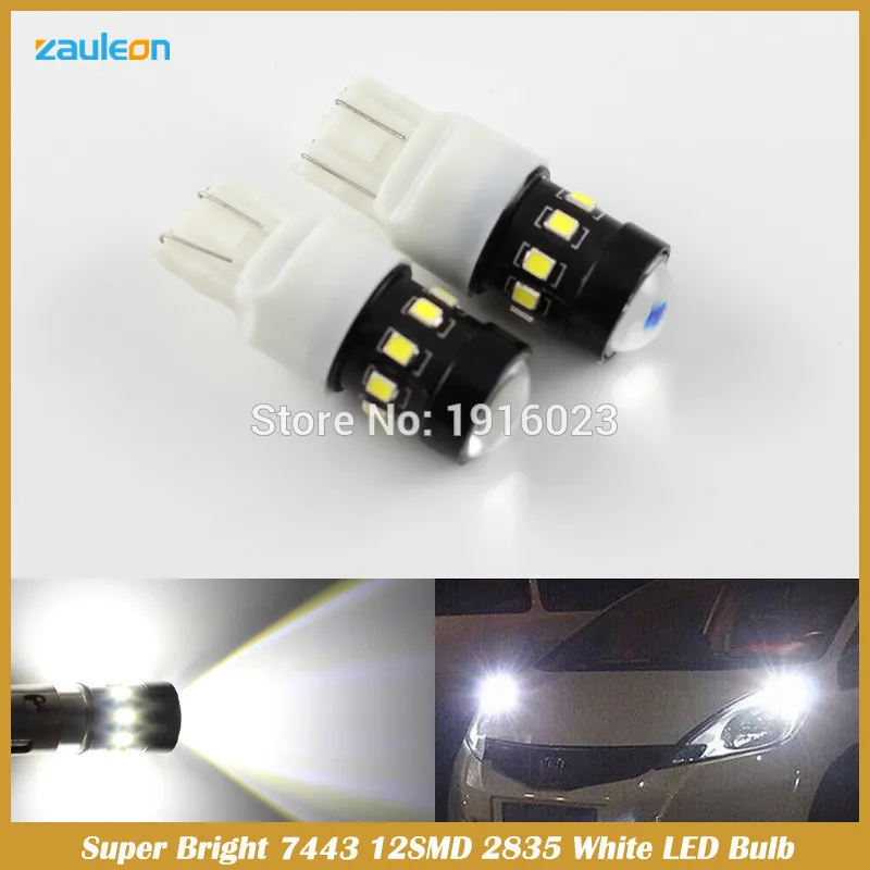 

2pcs T20 7443 7440 White High Power 12SMD 2835 LED W21W Backup Reverse DRL Turn Signal LED Light car-styling