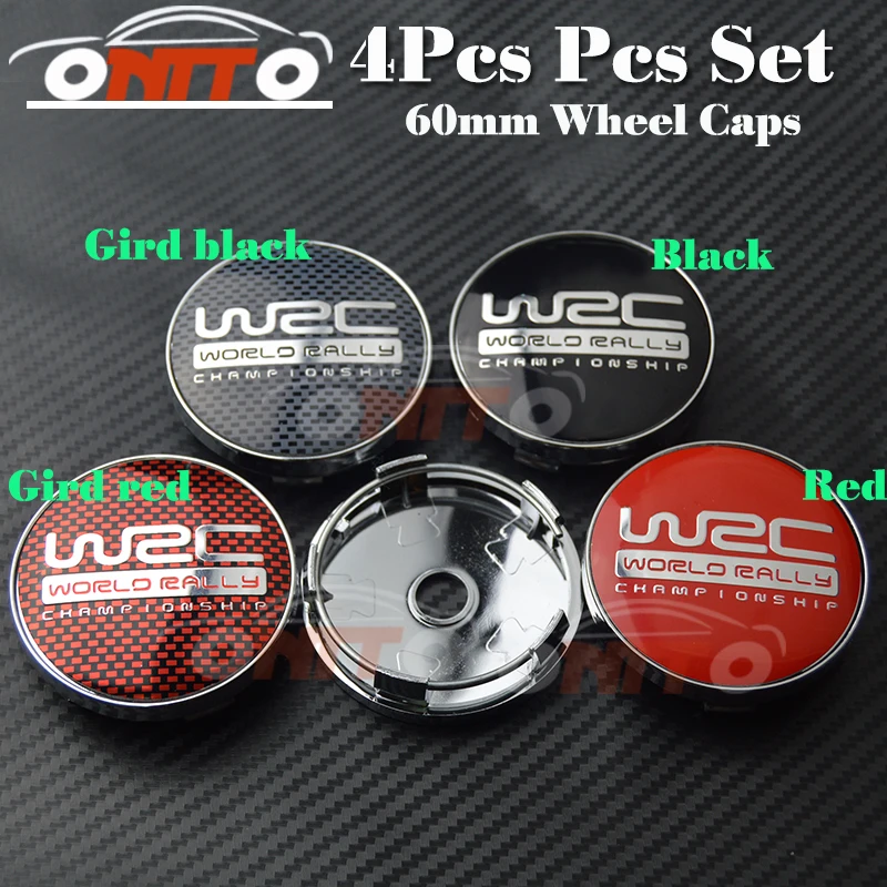 

For WRC logo accessories 60mm 2.36inch 4pcs Car emblem badge wheel center hub caps For mercedes-benz vw Audi Prosche Lexus skoda