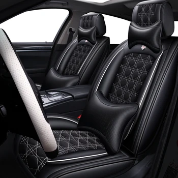 

(Front+Rear)automobiles Leather&Flax car seat cover For Citroen c2 c3 c4 aircross grand picasso ds5 of 2018 2017 2016 2015