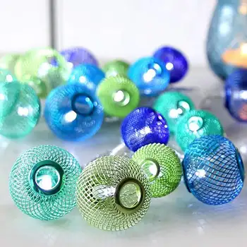 

Colorful Iron Ball LED Flashing Lighting Strings Home Balcony Bar Wedding Holiday Decor Hanging Lighting Led Bulbs Decorative