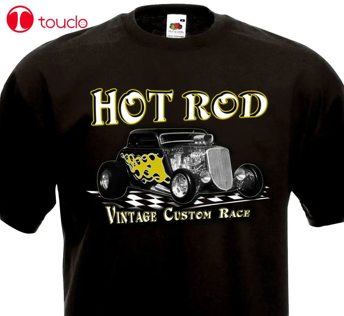 T-Shirt HOT ROD Vintage Custom Race Ford T Dragster Drag Road V8 Rock/'n/'Roll