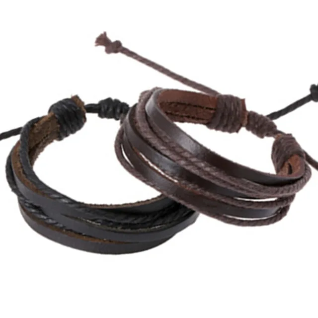 Bracelets Men Jewelry Wrap Charm Genuine Leather Bracelet With Bracelets Men Jewelry Wrap Charm Genuine Leather Bracelet With Braided Rope For Women Diy