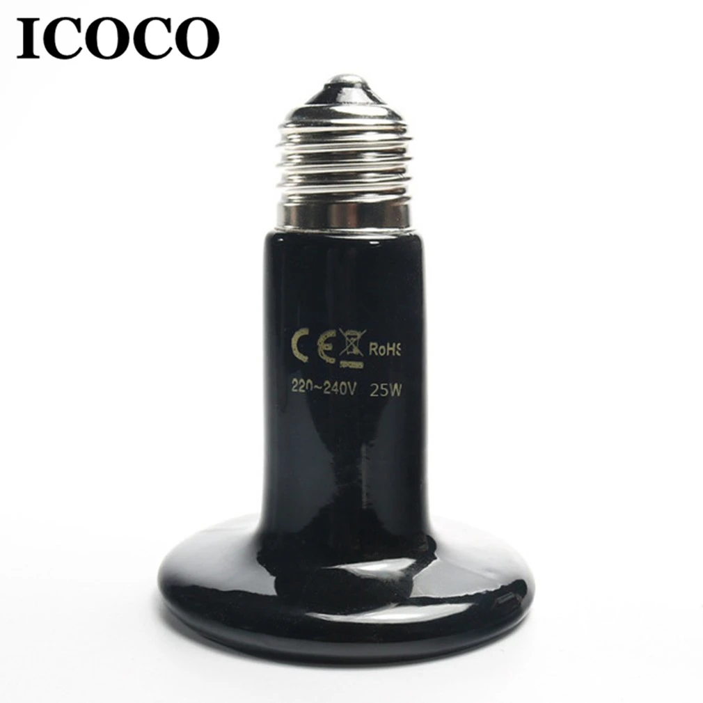 ICOCO, 25 Вт, 50 Вт, 75 Вт, 100 Вт, 150 Вт, 200 Вт, ИК-излучатель тепла, керамическая лампа, нагревательная лампа для рептилий и амфибий, Прямая поставка