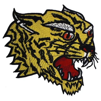 

5pieces Brand Large Embroidery Tiger Head Fabric Patches Fashion Animal Applique for Back Jacket Decorated Sewing Badge TH1079