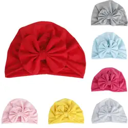 Модная хлопковая шапочка для новорожденного для маленьких мальчиков девочки; Дети Детская Мягкая шляпа Кепки новый лук для маленьких