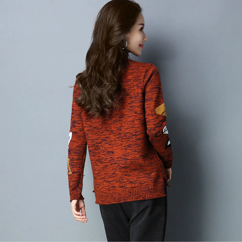Red Medio Brown Hit gray Knit Yellow Bottoming Invierno Mujer dark caramel Dibujos Animados Alto Color Camisa Collar W213 De Caliente Suéter Nueva Otoño 2018 Casual x8qwR1g8v