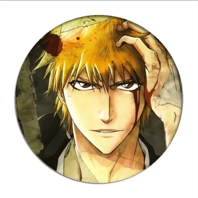 1pcs Anime Bleach Cosplay Badge Kurosaki Ichigo Brooch Pin Hitsugaya Toushirou Cute Collection Badge for Backpack Clothes Women's Costumes Cosplay Costumes