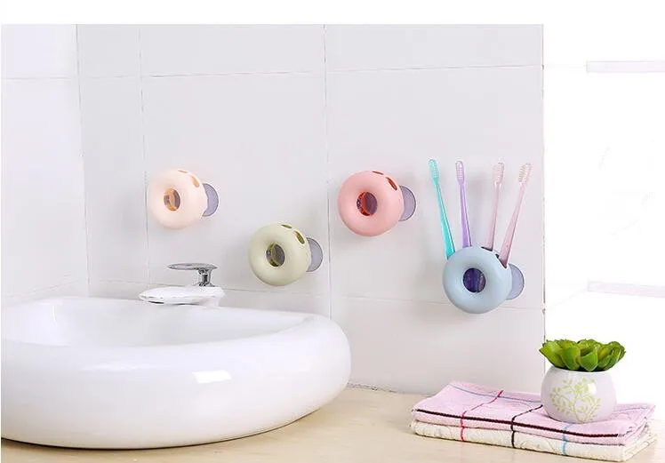 Креативная настенная присоска с четырьмя отверстиями держатель для зубных щеток Экономия пространства стены Висячие мундмойки рамки наборы аксессуаров для ванной комнаты