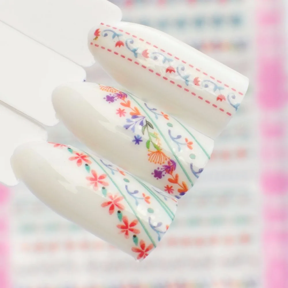 

YWK 1 Sheet Flower Series / Animal Series 3D Sticker Nail Art Stickers Decals DIY Beauty Creative Nail Decorations