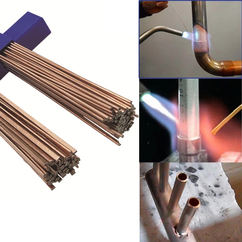 5/10/20Pcs 1.0mm/2.0mm*500mm Brass Welding Rods Bronze Welding Wire Electrode Soldering Rod No Need Solder Powder Welding Rod