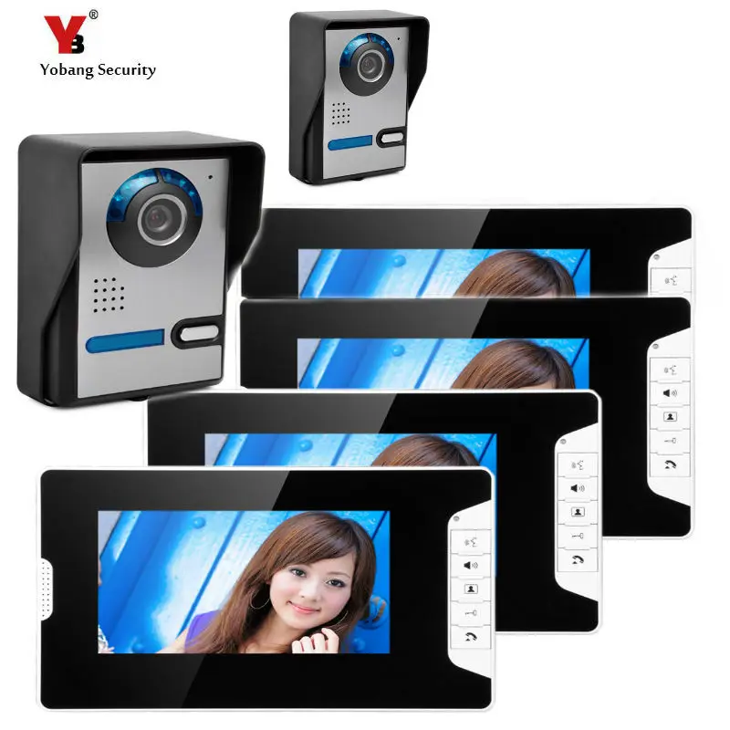 Yobang Security 7 Inch Video Door Entry Phone Call System Video Doorbell Camera Intercom House Families Video Intercom