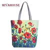 Miyahouse Floral Printed Canvas Tote Female Single Shopping Bags Large Capacity Women Canvas Beach Bags Casual Tote Feminina ► Photo 1/6
