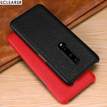 Original Fashion Litchi Pattern Soft Touch Genuine Leather Case For OnePlus 7 Pro 5G Coque OnePlus 6T Hard Back Cover Phone Case