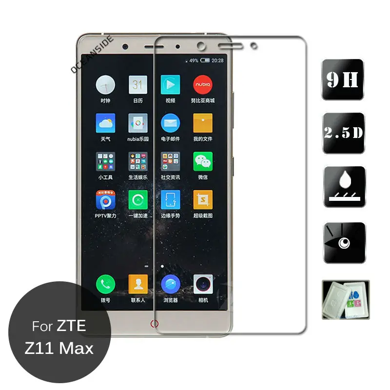 

2PCS For Zte Nubia Z11 Max Tempered Glass Screen Protector 2.5 9h Safety Protective Film on Z11Max Z 11 NX523J pelicula de vidro