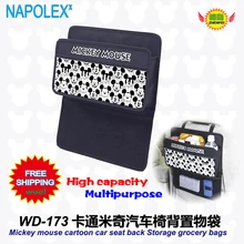 Car Accessories mickey mouse cartoon car seat backs debris glove pouch WD-173 free shipping