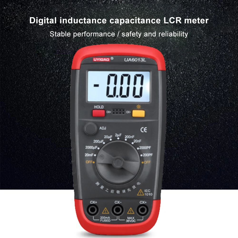 UA6013L цифровой автоматический диапазон цифровой ЖК-дисплей конденсатор конденсаторная емкость тест тестер измеритель