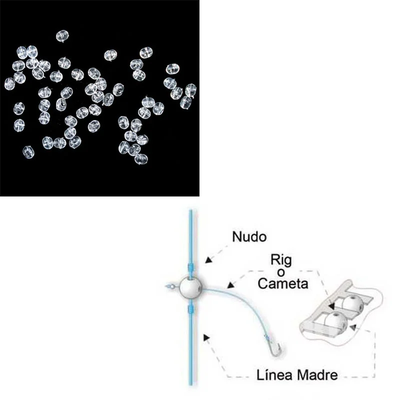 100 шт рыболовные прозрачные рыболовные бусины, пластиковые прозрачные двойные жемчужные бусинки