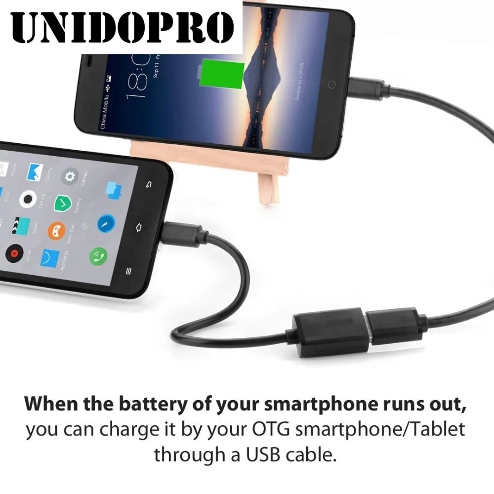 UNIDOPRO Micro USB OTG кабель для передачи данных Мужской к женскому адаптер Samsung Android