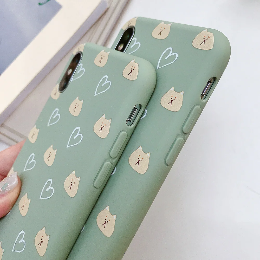 KIPX1086_5_JONSNOW Matte Case for iPhone 7 8 Plus 6S 6P Soft Silicone Case for iPhone XR X XS Max Heart Pattern Painted Back Cover Capa