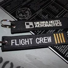 Sierra отель Аэронавтика Flight Crew 4 бара Вышивка брелок