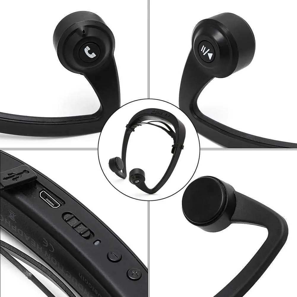 Bone Conduction Headphones Wireless Bluetooth Headset Sport Gym Waterproof Earphones Built in Mic for iPhone X 8 8plus 7 7plu