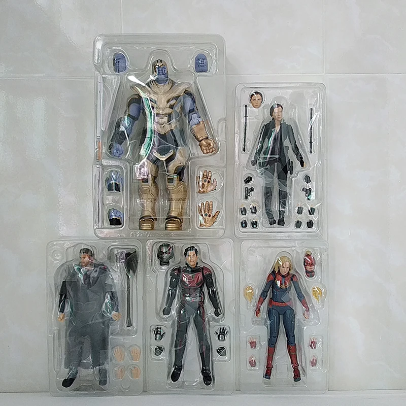 

2019 Movie Avengers 4 Endgame Marvel SHF Thanos Black Widow Thor Captain Marvel Ant Man Action Figure Model Toys Gift