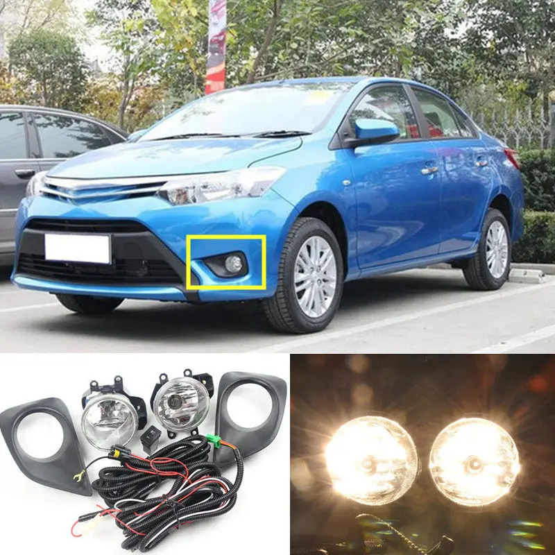 

A Pair White Daytime Running Light Driving Lamp DRL For Toyota Vios 2014-16