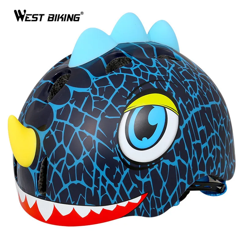 cheap WEST BIKING Bicycle Helmet Children Cycling Helmet Suit for 3 8 Years Kids Dinosaur Cartoon Bicycle Riding Bikes Helmet Ciclismo