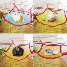 1pc Summer Pet Hammock Bed for Hamster Squirrel Chinchilla Kitten Breathable Mesh Cloth Hammock house Random Color s2