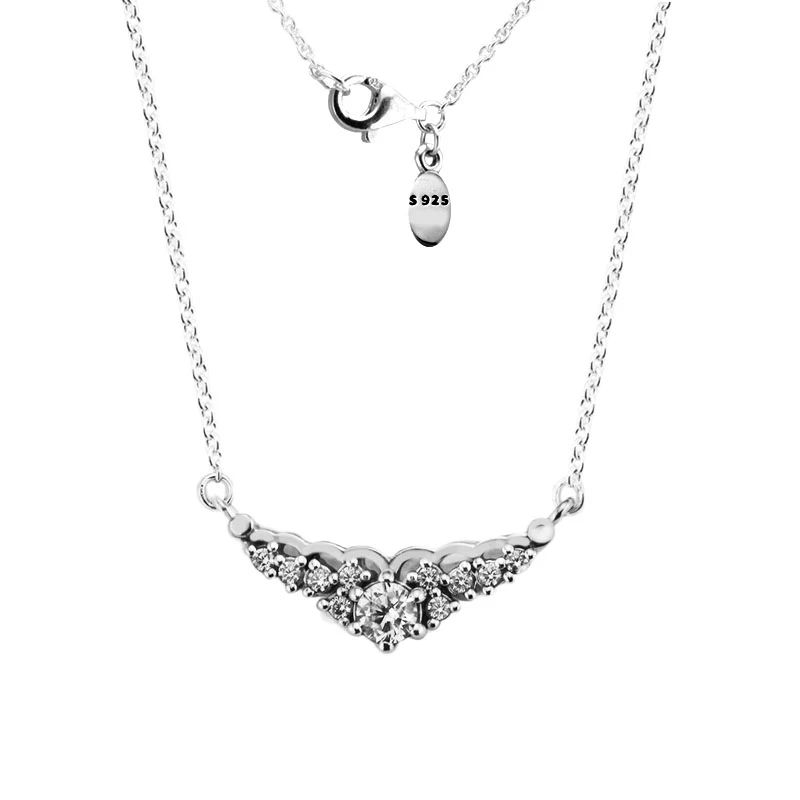 

Pandulaso Fairytale Tiara Necklace & Pendant 925 Sterling Silver Jewelry Necklace For Woman Elegant Fashion Jewelry