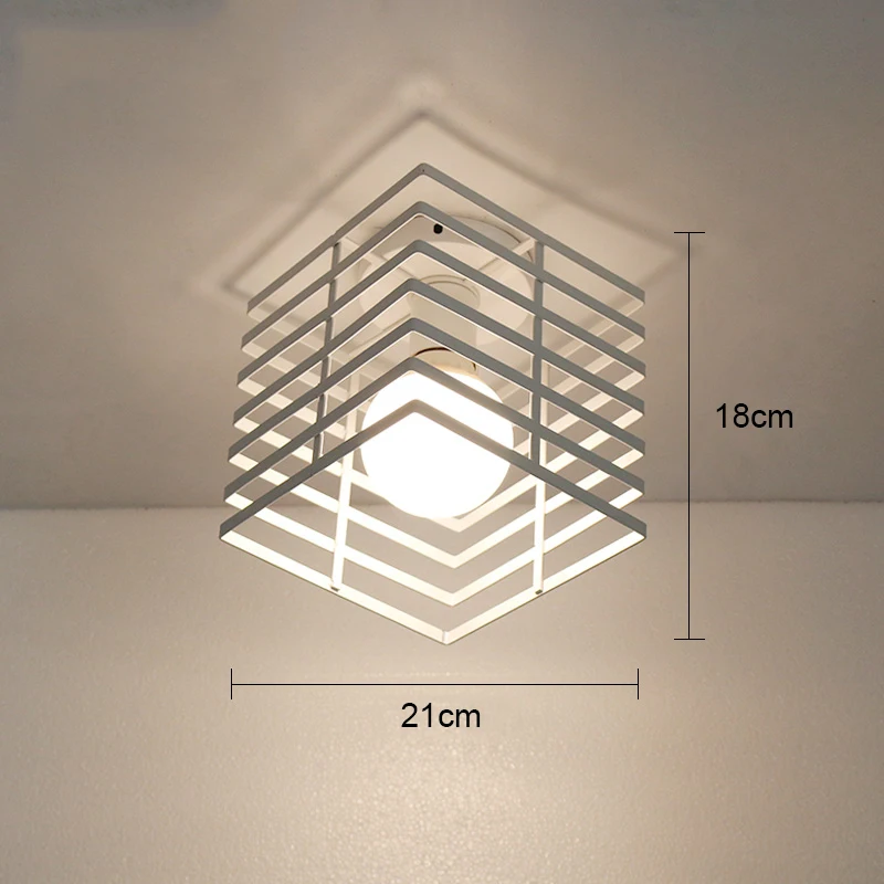 Винтажные светодиодные потолочные светильники, современный промышленный потолочный светильник, плафон, клетка, плафон для столовой, кухни, коридора, балкона - Цвет корпуса: Type 11 No bulb