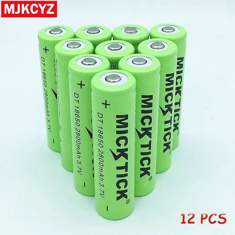 

12Pcs 3.7V 8800mAh18650 Battery lithium Li Ion Rechargeable Large Capacity Batteries battaries Flashlight red LED free shipping