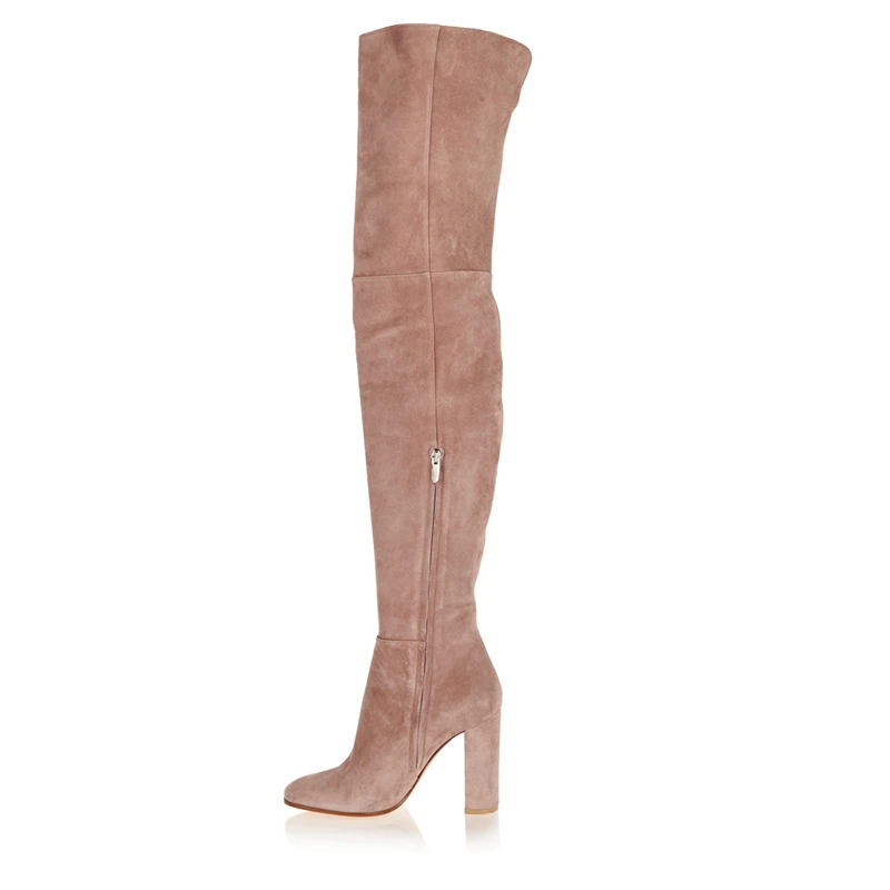 light pink suede boots