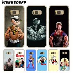 WEBBEDEPP popeye жесткий прозрачный телефон чехол для Galaxy S6 S7 край S9 S8 S10e плюс S5 S4 S3 крышка