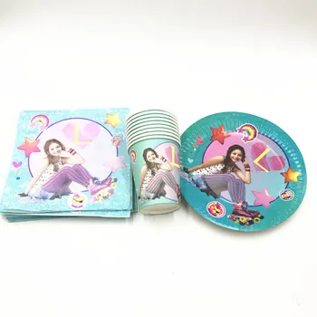 

60PCS/LOT SOY LUNA PRINTED BIRTHDAY PARTY SET BABY SHOWER PARTY DECORATION SOY LUNA THEME DISPOSABLE TABLEWARE SOY LUNA SET