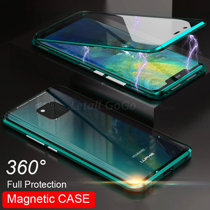 

Magnetic Adsorption Full Protection Metal Bumper Phone Case For HUAWEI Mate 20 Pro Shockproof Case Cover For Mate 20Pro Case