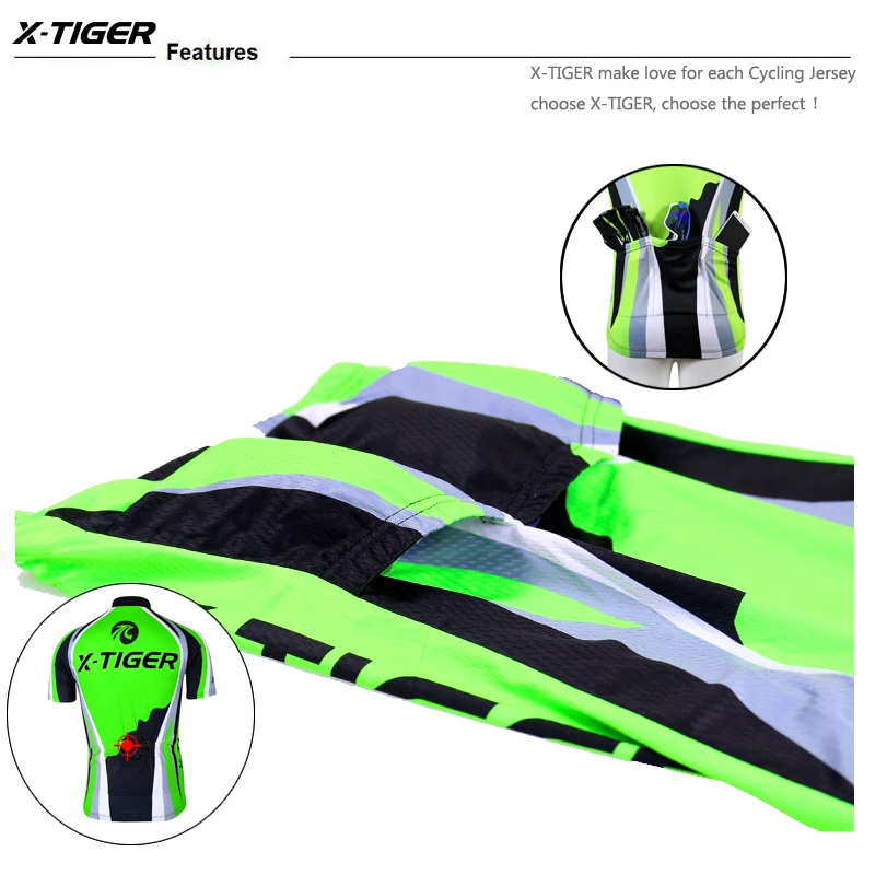 X-Tiger Pro Набор Джерси для велоспорта неоновый зеленый MTB гоночный велосипед одежда летняя одежда для горного велосипеда комплект одежды для велоспорта
