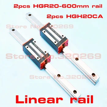 

linear guide 2pcs x HGR20 -L 600mm Rail + 2pcs x HGH20CA HGW20CA sliding blocks Carriages for CNC parts Router