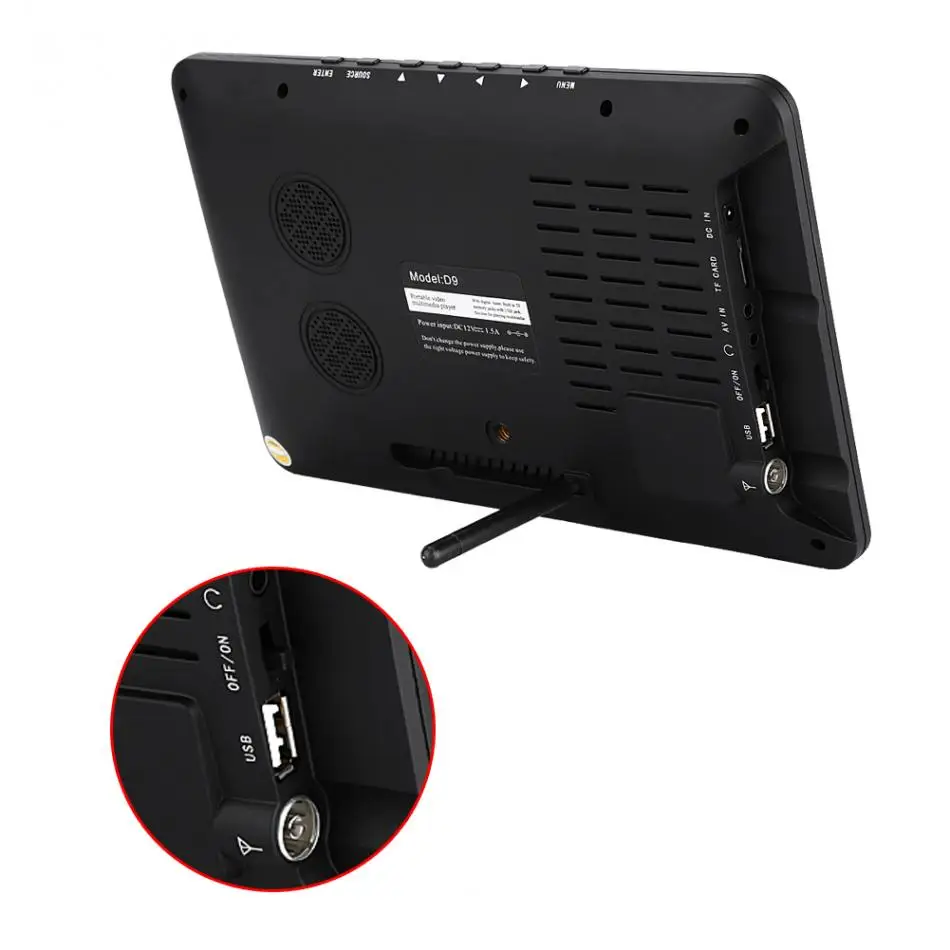 LEADSTAR 9 дюймов DVB T T2 портативный мини Телевизор с высоким разрешением 800x480 цифровой