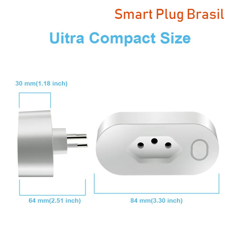  3 Piece Tuya Smart WiFi Socket Brazil Standard 16A Smart Outlet 85-220V Voice Control Via Alexa Goo - 33027818233