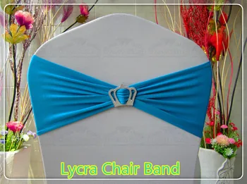 

1-2 --With Crown Buckle-- Spandex/Lycra Chair Band/Expand Bands/Chair cover sash/Table For Wedding Party Banquet Decorations